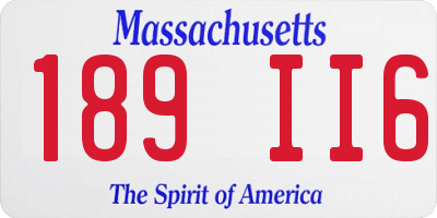 MA license plate 189II6