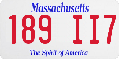 MA license plate 189II7