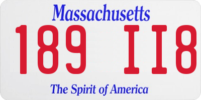 MA license plate 189II8