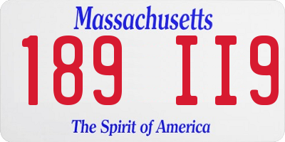 MA license plate 189II9