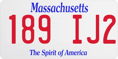 MA license plate 189IJ2