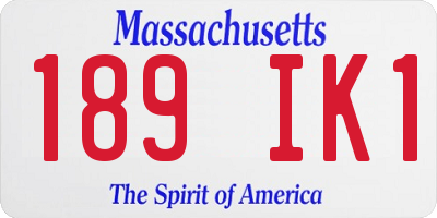 MA license plate 189IK1