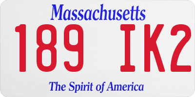 MA license plate 189IK2