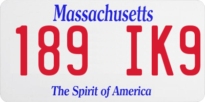 MA license plate 189IK9