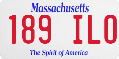 MA license plate 189IL0