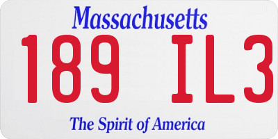 MA license plate 189IL3