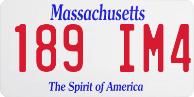 MA license plate 189IM4