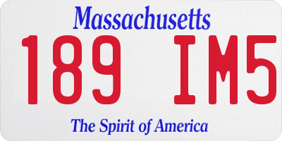 MA license plate 189IM5