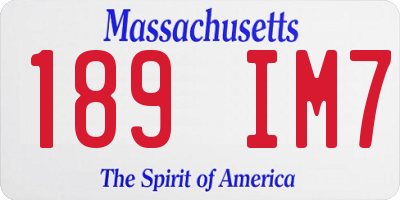 MA license plate 189IM7