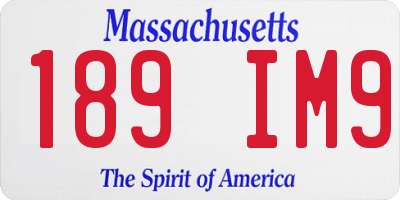 MA license plate 189IM9