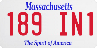 MA license plate 189IN1