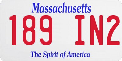 MA license plate 189IN2