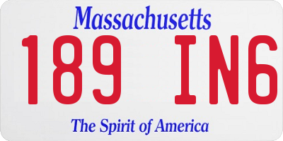MA license plate 189IN6
