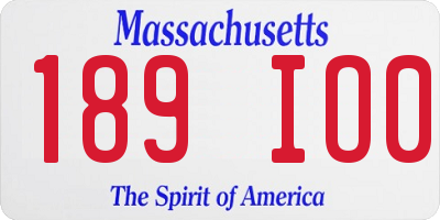 MA license plate 189IO0