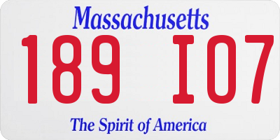 MA license plate 189IO7