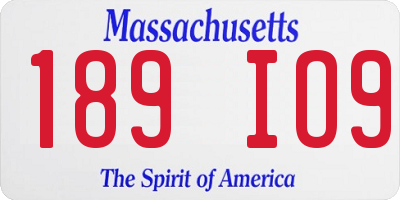 MA license plate 189IO9