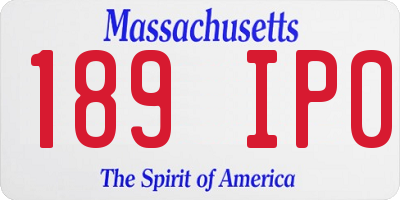 MA license plate 189IP0
