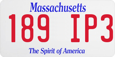 MA license plate 189IP3