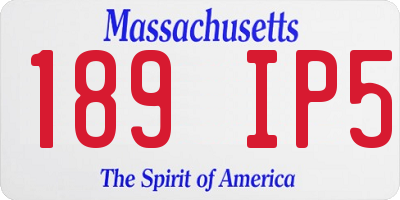 MA license plate 189IP5