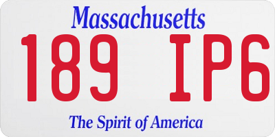 MA license plate 189IP6