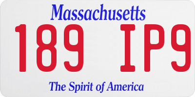 MA license plate 189IP9