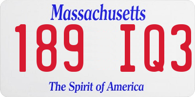 MA license plate 189IQ3