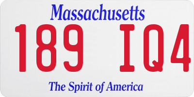 MA license plate 189IQ4