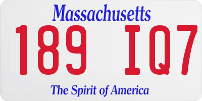 MA license plate 189IQ7