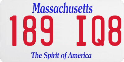 MA license plate 189IQ8