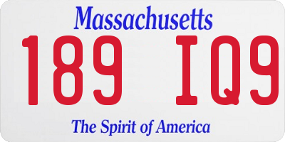 MA license plate 189IQ9