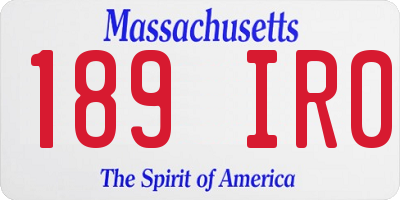 MA license plate 189IR0