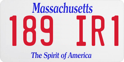 MA license plate 189IR1