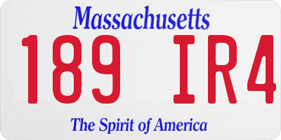 MA license plate 189IR4