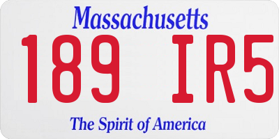 MA license plate 189IR5