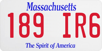 MA license plate 189IR6