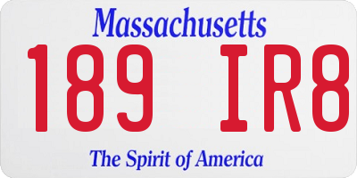 MA license plate 189IR8