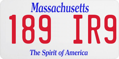 MA license plate 189IR9