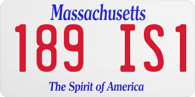 MA license plate 189IS1