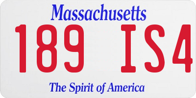 MA license plate 189IS4