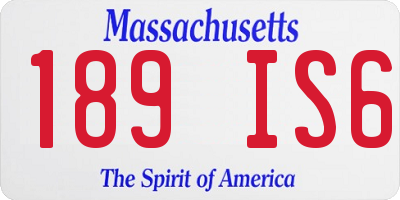 MA license plate 189IS6