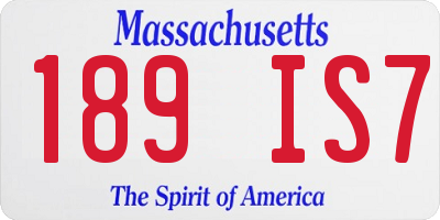 MA license plate 189IS7