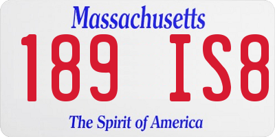 MA license plate 189IS8