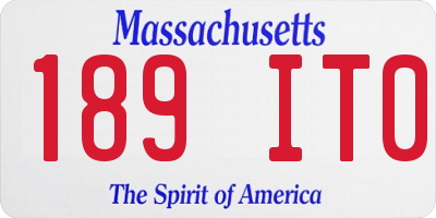 MA license plate 189IT0