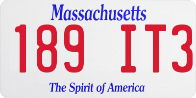 MA license plate 189IT3