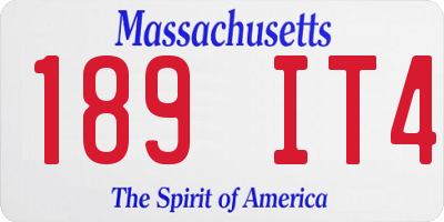 MA license plate 189IT4