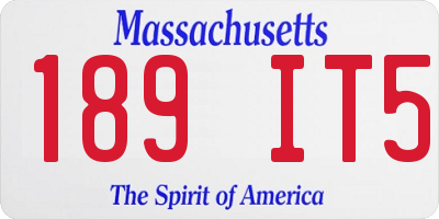 MA license plate 189IT5