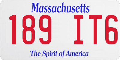 MA license plate 189IT6