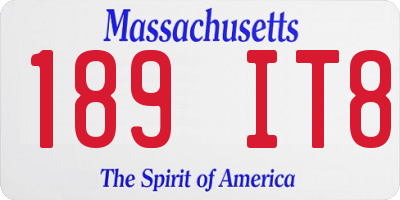MA license plate 189IT8