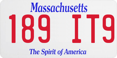 MA license plate 189IT9