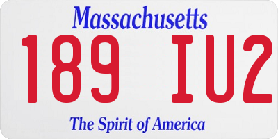 MA license plate 189IU2
